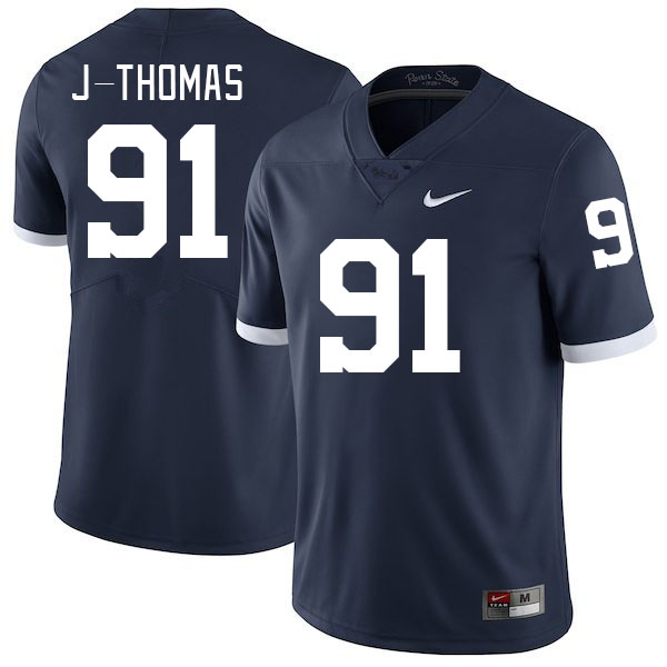 Men #91 Dvon J-Thomas Penn State Nittany Lions College Football Jerseys Stitched-Retro